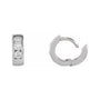 Sapphire Row Lab-Grown Diamond Channel-Set Huggie Earrings - 14K White Gold, 10 mm · 1/3 ctw (view 3)