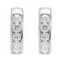 Sapphire Row Lab-Grown Diamond Channel-Set Huggie Earrings - 14K White Gold, 14 mm · 5/8 ctw (view 2)