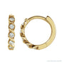 Sapphire Row Natural Diamond Braided Hoop Earrings - 14K Yellow Gold