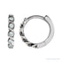 Sapphire Row Natural Diamond Braided Hoop Earrings - 14K White Gold