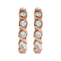 Sapphire Row Lab-Grown Diamond Braided Hoop Earrings - 14K Rose Gold (view 2)