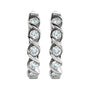 Sapphire Row Lab-Grown Diamond Braided Hoop Earrings - 14K White Gold (view 2)