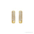 Sapphire Row Natural Diamond French Pavé Thick Huggie Earrings - 14K Yellow Gold (view 2)
