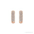 Sapphire Row Natural Diamond French Pavé Thick Huggie Earrings - 14K Rose Gold, 1/2 CTW (view 2)