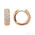 Sapphire Row Natural Diamond French Pavé Thick Huggie Earrings - 14K Rose Gold, 7/8 CTW