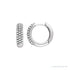 Sapphire Row Natural Diamond French Pavé Thick Huggie Earrings - 14K White Gold, 1/2 CTW