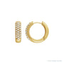 Sapphire Row Lab-Grown Diamond French Pavé Thick Huggie Earrings - 14K Yellow Gold