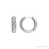 Sapphire Row Lab-Grown Diamond French Pavé Thick Huggie Earrings - 14K White Gold, 1/3 CTW
