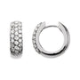 Sapphire Row Lab-Grown Diamond French Pavé Thick Huggie Earrings - 14K White Gold, 7/8 CTW