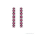 Sapphire Row Natural Gemstone Pavé Huggie Earrings - Pink Tourmaline, 14K White Gold (view 2)