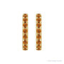 Sapphire Row Natural Gemstone Pavé Huggie Earrings - Citrine, 14K Yellow Gold (view 2)