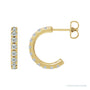 Sapphire Row Natural Gemstone Pavé Huggie Earrings - Diamond, 14K Yellow Gold
