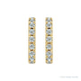 Sapphire Row Natural Gemstone Pavé Huggie Earrings - Diamond, 14K Yellow Gold (view 2)