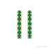 Sapphire Row Natural Gemstone Pavé Huggie Earrings - Emerald, 14K Yellow Gold (view 2)