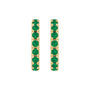 Sapphire Row Natural Gemstone Pavé Huggie Earrings - Emerald, 14K Yellow Gold (view 2)