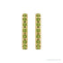 Sapphire Row Natural Gemstone Pavé Huggie Earrings - Peridot, 14K Yellow Gold (view 2)