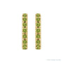 Sapphire Row Natural Gemstone Pavé Huggie Earrings - Peridot, 14K Yellow Gold (view 2)