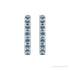 Sapphire Row Natural Gemstone Pavé Huggie Earrings - Aquamarine, Platinum (view 2)
