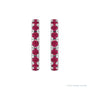 Sapphire Row Natural Gemstone Pavé Huggie Earrings - Ruby, 14K White Gold (view 2)