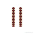 Sapphire Row Natural Gemstone Pavé Huggie Earrings - Mozambique Garnet, 14K Rose Gold (view 2)