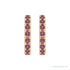 Sapphire Row Natural Gemstone Pavé Huggie Earrings - Pink Tourmaline, 14K Yellow Gold (view 2)