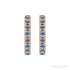 Sapphire Row Natural Gemstone Pavé Huggie Earrings - Aquamarine, 14K Rose Gold (view 2)