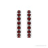 Sapphire Row Natural Gemstone Pavé Huggie Earrings - Mozambique Garnet, 14K White Gold (view 2)