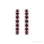 Sapphire Row Natural Gemstone Pavé Huggie Earrings - Mozambique Garnet, 14K White Gold (view 2)
