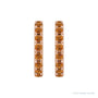 Sapphire Row Natural Gemstone Pavé Huggie Earrings - Citrine, 14K Rose Gold (view 2)