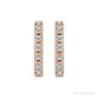Sapphire Row Natural Gemstone Pavé Huggie Earrings - Diamond, 14K Rose Gold (view 2)
