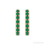 Sapphire Row Natural Gemstone Pavé Huggie Earrings - Emerald, 14K Rose Gold (view 2)
