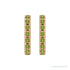 Sapphire Row Natural Gemstone Pavé Huggie Earrings - Peridot, 14K Rose Gold (view 2)