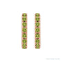 Sapphire Row Natural Gemstone Pavé Huggie Earrings - Peridot, 14K Rose Gold (view 2)