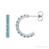 Sapphire Row Natural Gemstone Pavé Huggie Earrings - Zircon, 14K White Gold