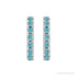 Sapphire Row Natural Gemstone Pavé Huggie Earrings - Zircon, 14K White Gold (view 2)