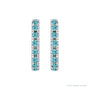 Sapphire Row Natural Gemstone Pavé Huggie Earrings - Zircon, 14K White Gold (view 2)