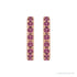 Sapphire Row Natural Gemstone Pavé Huggie Earrings - Pink Tourmaline, 14K Rose Gold (view 2)