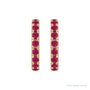 Sapphire Row Natural Gemstone Pavé Huggie Earrings - Ruby, 14K Rose Gold (view 2)