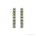 Sapphire Row Natural Gemstone Pavé Huggie Earrings - Aquamarine, 14K Yellow Gold (view 2)