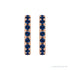 Sapphire Row Natural Gemstone Pavé Huggie Earrings - Blue Sapphire, 14K Rose Gold (view 2)