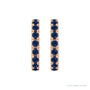 Sapphire Row Natural Gemstone Pavé Huggie Earrings - Blue Sapphire, 14K Rose Gold (view 2)
