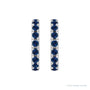 Sapphire Row Natural Gemstone Pavé Huggie Earrings - Blue Sapphire, 14K White Gold (view 2)