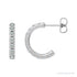 Sapphire Row Natural Gemstone Pavé Huggie Earrings - Diamond, Platinum
