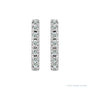 Sapphire Row Natural Gemstone Pavé Huggie Earrings - Diamond, Platinum (view 2)