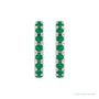 Sapphire Row Natural Gemstone Pavé Huggie Earrings - Emerald, Platinum (view 2)