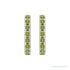 Sapphire Row Natural Gemstone Pavé Huggie Earrings - Peridot, Platinum (view 2)