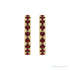 Sapphire Row Natural Gemstone Pavé Huggie Earrings - Mozambique Garnet, 14K Yellow Gold (view 2)