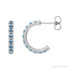 Sapphire Row Natural Gemstone Pavé Huggie Earrings - Aquamarine, 14K White Gold