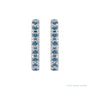 Sapphire Row Natural Gemstone Pavé Huggie Earrings - Aquamarine, 14K White Gold (view 2)