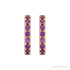 Sapphire Row Natural Gemstone Pavé Huggie Earrings - Amethyst, 14K Rose Gold (view 2)